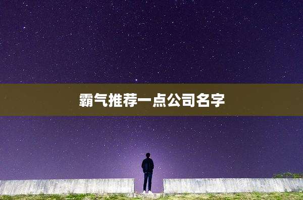 霸气推荐一点公司名字
