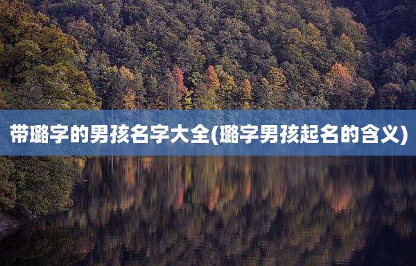 带璐字的男孩名字大全(璐字男孩起名的含义)