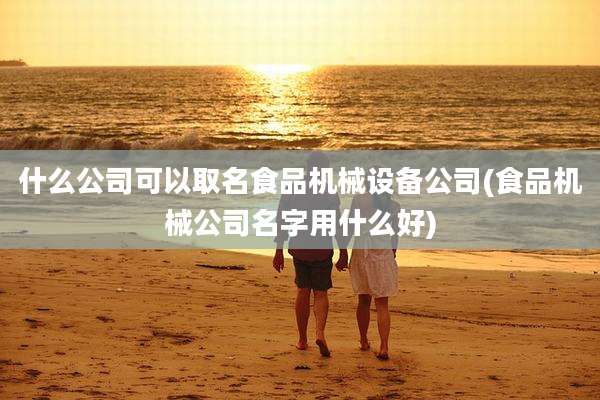 什么公司可以取名食品机械设备公司(食品机械公司名字用什么好)