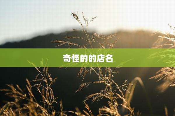 奇怪的的店名