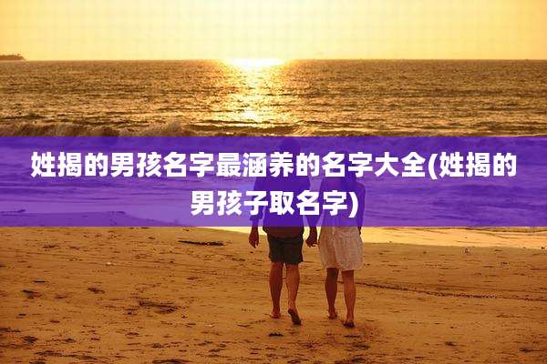 姓揭的男孩名字最涵养的名字大全(姓揭的男孩子取名字)