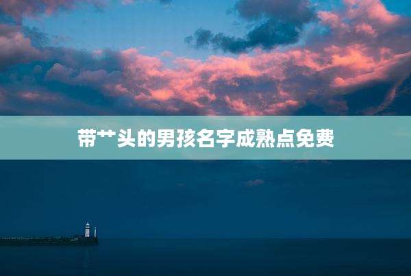 带艹头的男孩名字成熟点免费