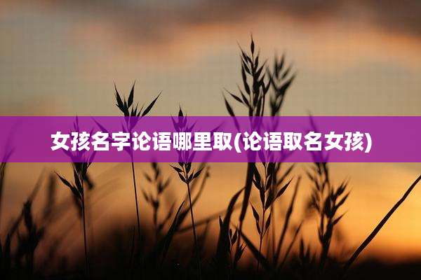 女孩名字论语哪里取(论语取名女孩)