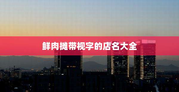 鲜肉摊带视字的店名大全