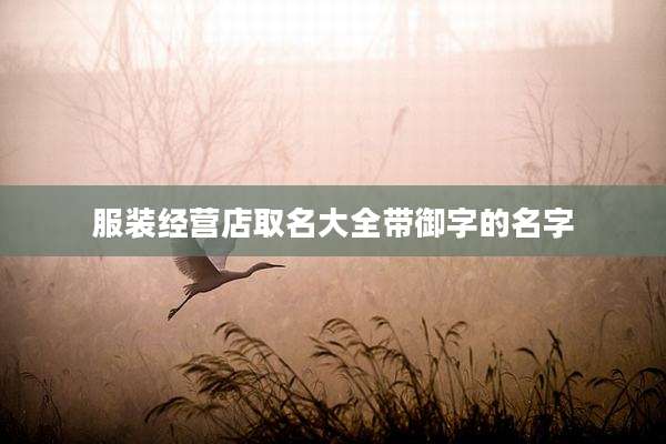 服装经营店取名大全带御字的名字