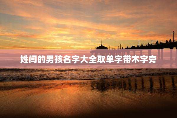 姓闫的男孩名字大全取单字带木字旁