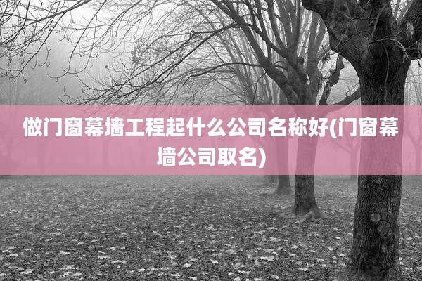 做门窗幕墙工程起什么公司名称好(门窗幕墙公司取名)