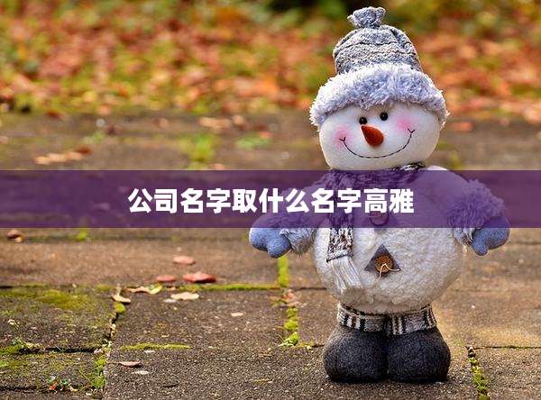 公司名字取什么名字高雅