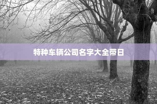 特种车辆公司名字大全带日