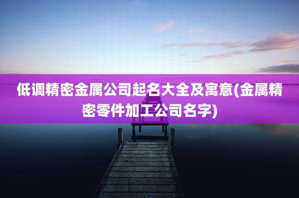 低调精密金属公司起名大全及寓意(金属精密零件加工公司名字)