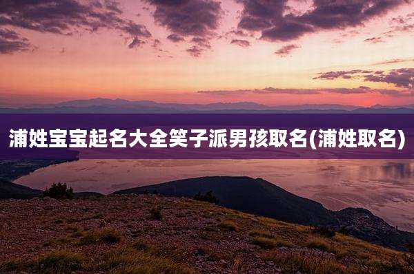 浦姓宝宝起名大全笑子派男孩取名(浦姓取名)