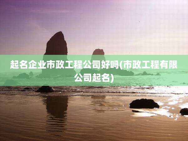 起名企业市政工程公司好吗(市政工程有限公司起名)