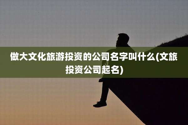 做大文化旅游投资的公司名字叫什么(文旅投资公司起名)