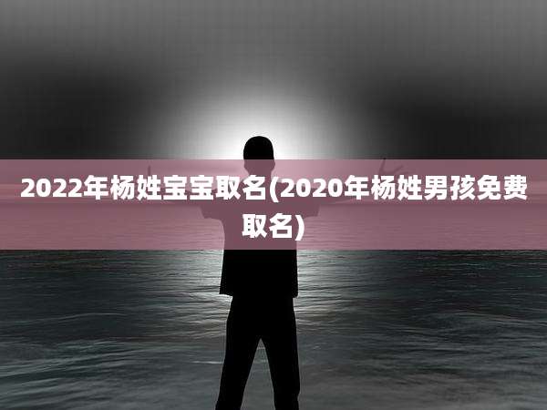 2022年杨姓宝宝取名(2020年杨姓男孩免费取名)