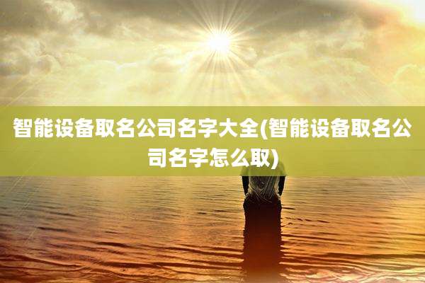 智能设备取名公司名字大全(智能设备取名公司名字怎么取)