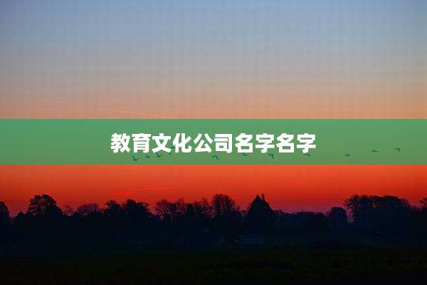 教育文化公司名字名字