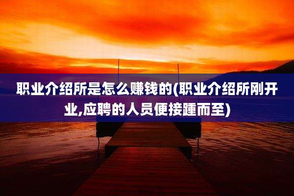 职业介绍所是怎么赚钱的(职业介绍所刚开业,应聘的人员便接踵而至)