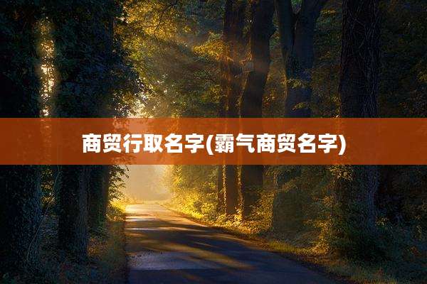 商贸行取名字(霸气商贸名字)