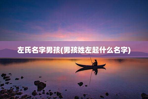 左氏名字男孩(男孩姓左起什么名字)