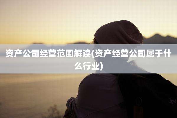 资产公司经营范围解读(资产经营公司属于什么行业)