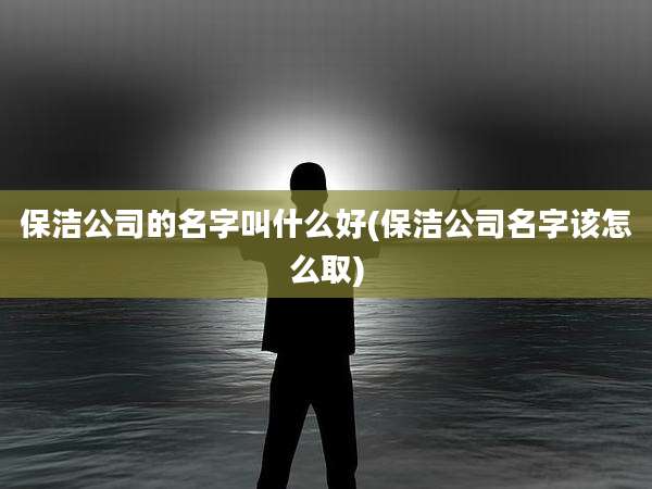 保洁公司的名字叫什么好(保洁公司名字该怎么取)