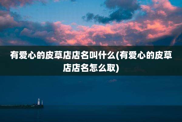 有爱心的皮草店店名叫什么(有爱心的皮草店店名怎么取)