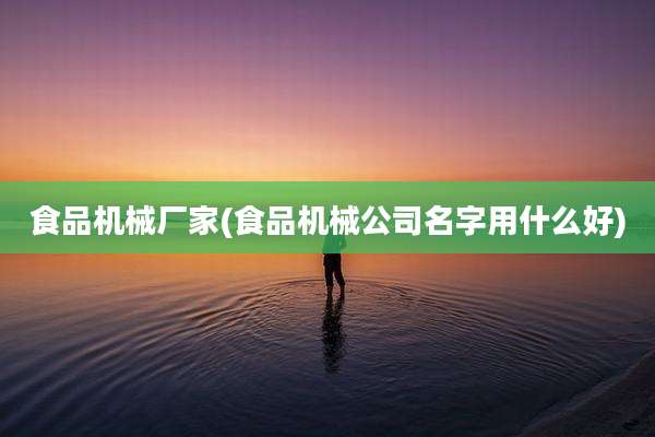 食品机械厂家(食品机械公司名字用什么好)