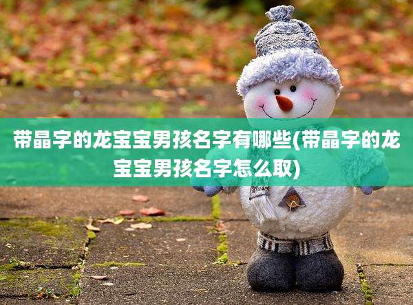 带晶字的龙宝宝男孩名字有哪些(带晶字的龙宝宝男孩名字怎么取)