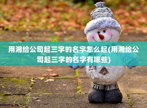 用湘给公司起三字的名字怎么起(用湘给公司起三字的名字有哪些)