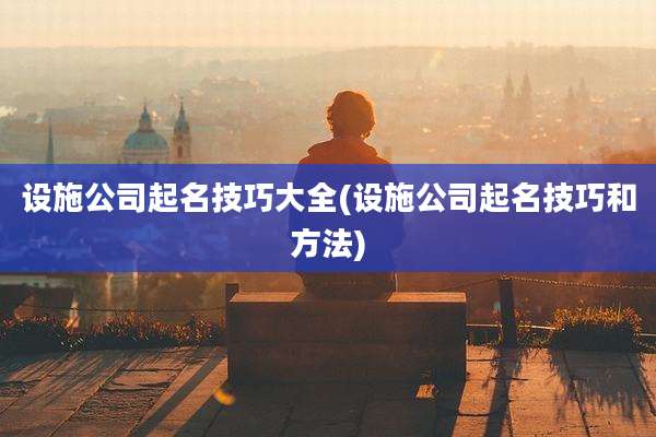 设施公司起名技巧大全(设施公司起名技巧和方法)