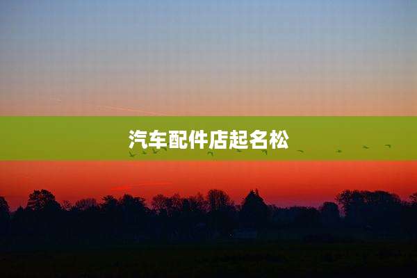 汽车配件店起名松