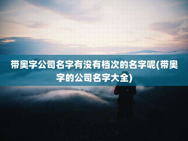 带奥字公司名字有没有档次的名字呢(带奥字的公司名字大全)