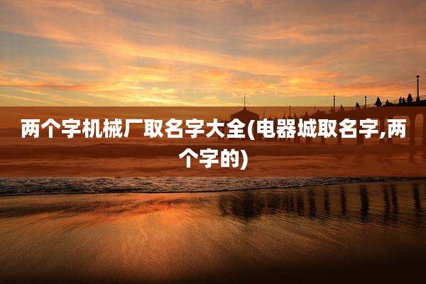 两个字机械厂取名字大全(电器城取名字,两个字的)