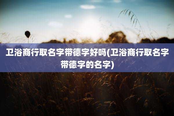卫浴商行取名字带德字好吗(卫浴商行取名字带德字的名字)