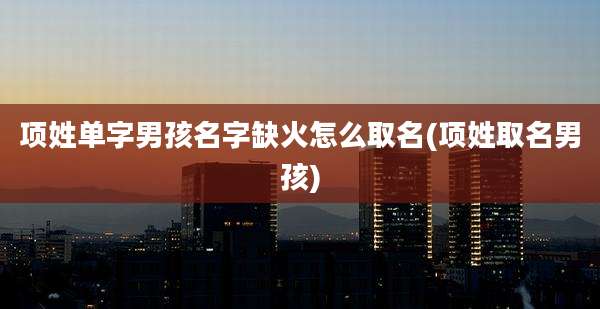 项姓单字男孩名字缺火怎么取名(项姓取名男孩)