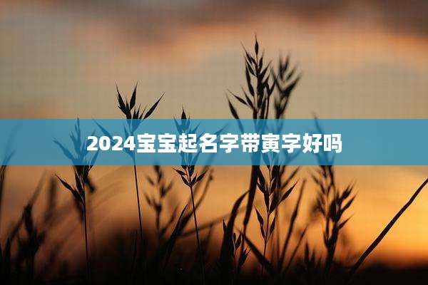 2024宝宝起名字带寅字好吗