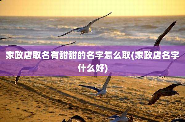 家政店取名有甜甜的名字怎么取(家政店名字什么好)