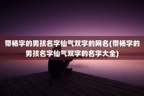 带杨字的男孩名字仙气双字的网名(带杨字的男孩名字仙气双字的名字大全)