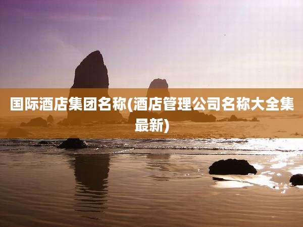 国际酒店集团名称(酒店管理公司名称大全集最新)