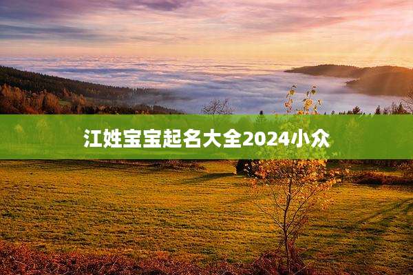 江姓宝宝起名大全2024小众
