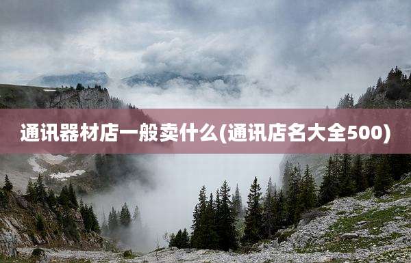 通讯器材店一般卖什么(通讯店名大全500)