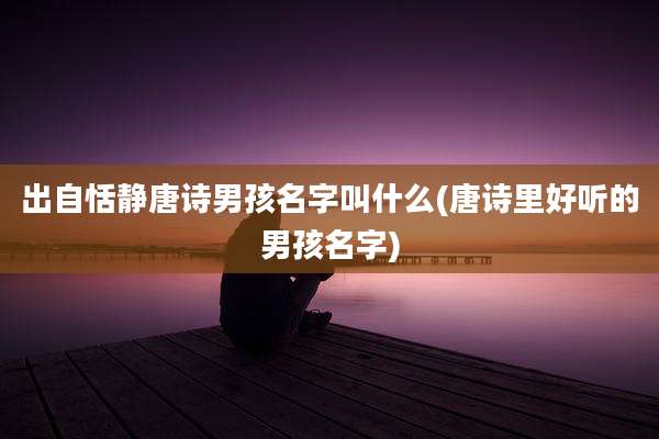 出自恬静唐诗男孩名字叫什么(唐诗里好听的男孩名字)