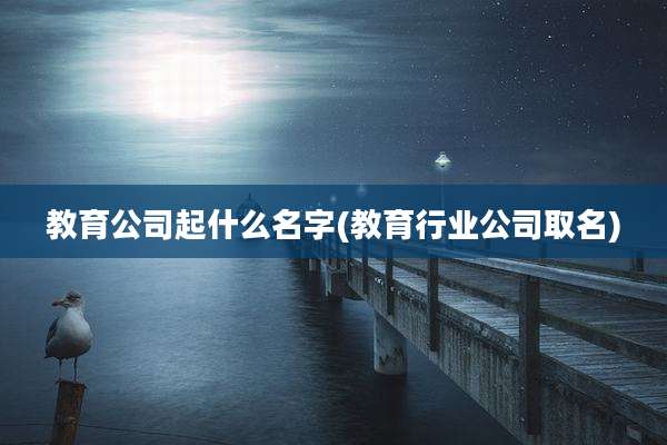 教育公司起什么名字(教育行业公司取名)