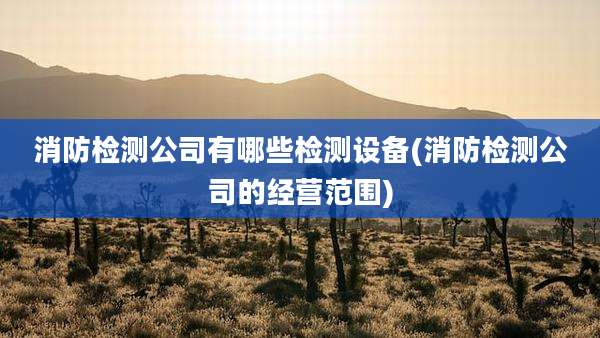 消防检测公司有哪些检测设备(消防检测公司的经营范围)