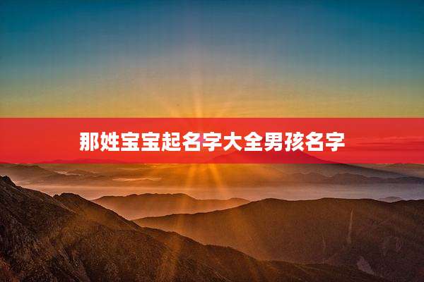 那姓宝宝起名字大全男孩名字