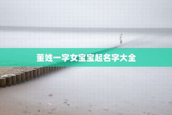 董姓一字女宝宝起名字大全