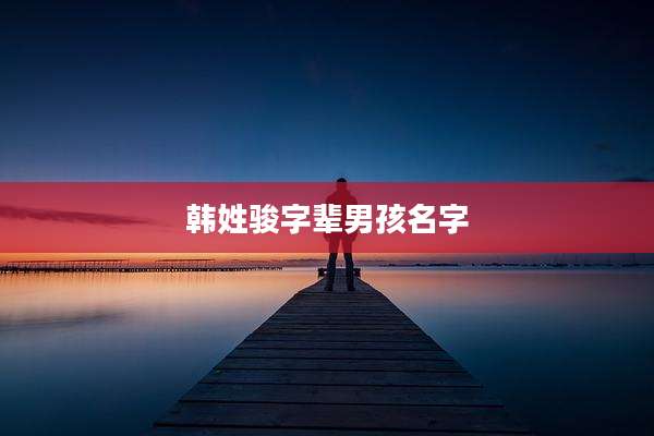 韩姓骏字辈男孩名字