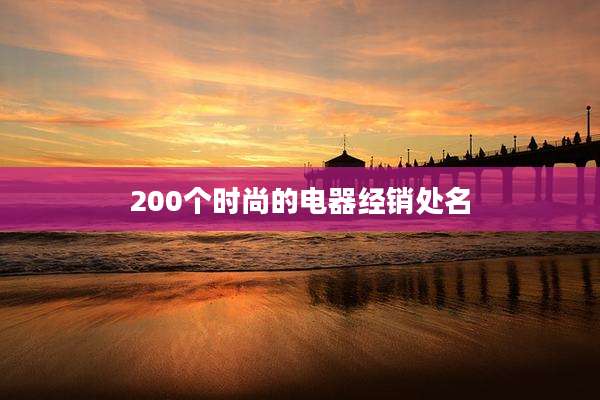 200个时尚的电器经销处名
