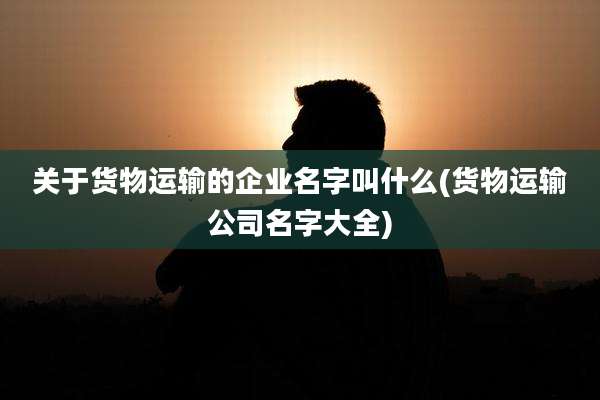 关于货物运输的企业名字叫什么(货物运输公司名字大全)