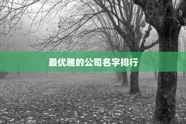 最优雅的公司名字排行